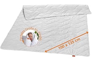 sleepling Kołdra dziecięca ze 100% dzikiego jedwabiu 100 x 135 cm, na lato, poszycie 100% bawełna, Made in Germany, Ökotex, można prać w temperaturze 40 stopni, biała
