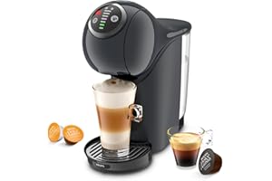 Krups KP340B NESCAFÉ Dolce Gusto Genio S Plus ekspres do kapsułek, espresso Boost, wybór temperatury, gorące i zimne napoje, ciśnienie pompy z 15 bar, zbiornik na wodę o pojemności 0,8 l, 1500 W, kolor Cosmic Grey
