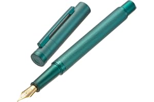 EROFA Hongdian Penna stilografica con pennino extra fine, design classico, set con converter e custodia in metallo, colore: verde scuro
