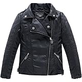 YoungSoul Boy's Faux Leather Motorcycle Biker Jacket Zipper Coats