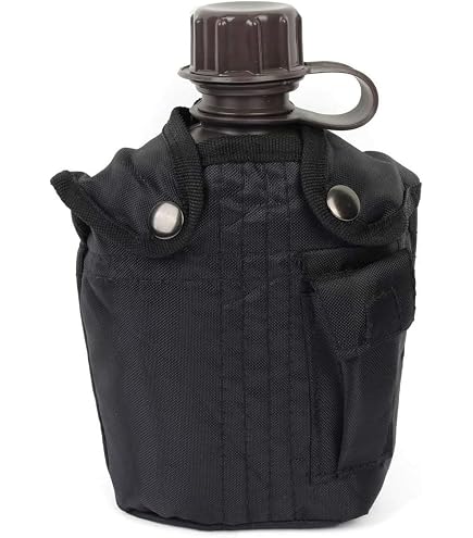 Gourde Militaire 1,2 L + Gobelet 0,6 L – Acier Inoxydable 304, Housse Nylon, Boucle Rapide, Pour Randonnée
