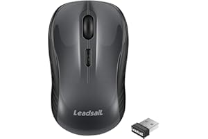 LEADSAIL Wireless Mouse for Laptop Silent Cordless 2.4G USB Mini Mouse, Optical Ambidextrous Computer Mobile Mouse, 1600DPI with 3 Adjustable Levels for Windows 10/8/7/XP/Mac/Macbook Pro/Air/HP/Lenovo