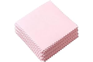 TUKEVA 100 Pièces Bijoux de Chiffons de Polissage Chiffon de Polissage Bijoux Chiffon de Nettoyage Chiffon de Polissage Jaune Antirouille Chiffons，pour Perle Sterling Or Platine et Argent (Rose)