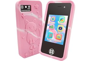 LIFEMOI Kids Smart Phone for Girls, Christmas Birthday Gifts for Age 3-10 Kids Toys Cell, 3" Touchscreen Toddler Learning Play Toy Phone with Dual Camera, Game, Music Player, 16GB Card (Pink)