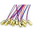 HiLetgo 10pcs 5V 650nm 5mW Red Dot Laser Head Red Laser Diode Laser Tube with Leads Head Outer Diameter 6mm