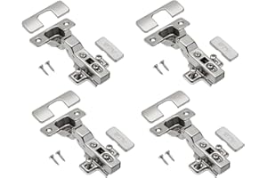 GTV - Zawias hydrauliczny ECHC, Twin - ogranicznik środkowy - płyta montażowa H=0 ze śrubami euro - ciche zamykanie - zawias meblowy
