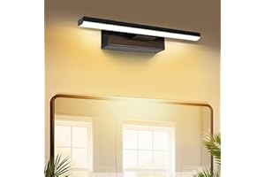 SERBASIC LED Spiegelleuchte Badwand 330°Drehbar Lampe Badezimmer,30cm 6W 600LM Badezimmer Lampe Warmweiß Licht Wand Lampen für bad,Spiegellampen,Schminktisch Beleuchtung Schwarz