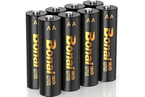 BONAI Piles au Lithium, Piles AA Non rechargeables 1,5 V 3500 mAh AA Longue durée et étanches pour Lampe de Poche, Jouets, té