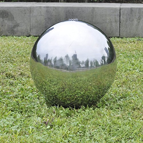 vidaXL Edelstahl Kugel Brunnen mit LED Springbrunnen Kugelbrunnen Garten Wasserspiel - 3