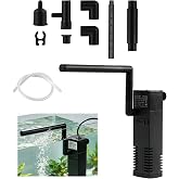 Ultra Quiet and Effective Indoor Filter for 20-40L Aquarium Dual Filtration System with Powerful Pump, Oxygenating Fountain a