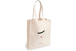 Loxato Bolsa Tela Tote Bag Tela Bolsos Bandolera Mujer Bolsas de Algodón Natural 100% Bolsas Reutilizables Extra Ancho 8cm Asas Largas 70cm 220 gr/m2 Bolsas de Tela Bonitas Bolsas de Tela Grande