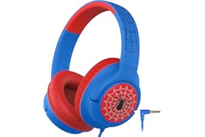 iClever Casque Audio Filaire pour Enfants avec Cordon, Volume sûr 85 dBA, Son stéréo Pliable et réglable, Prise Jack 3,5 mm, Casque Filaire pour école/garçons/Filles/iPad/Tablette/Voyage