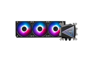 MSI MAG CORELIQUID I360 Watercooling AIO - Large plaque froide en cuivre, ARGB sur tête de bloc et ventilateurs LDB, waterblock à double chambre, radiateur Split-Flow, compatible Intel & AMD