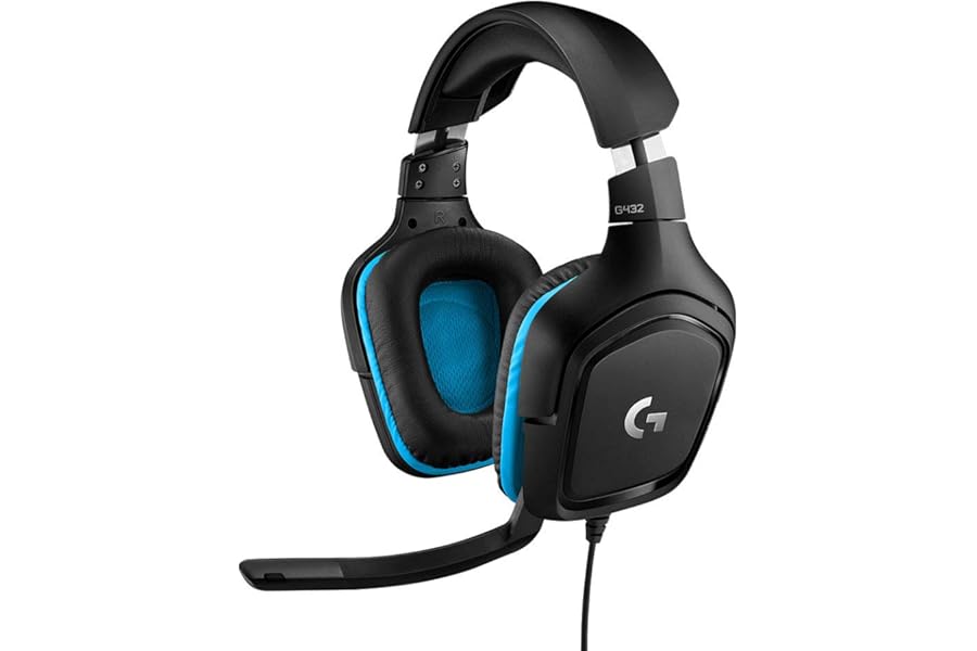 Logitech G432 Wired Gaming Headset, 7.1 Surround Sound, DTS Headphone:X 2.0, 50 mm Audio Drivers, USB and 3.5 mm Audio Jack, Flip-to-Mute Mic, Lightweight, PC/Mac/Xbox One/PS4/Nintendo Switch - Black