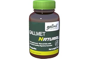 GALLMET Natural 60x Ox Bile 125mg Bile Salt Naturally Support After Gallstones Gallbladder Digestive Problems Fat Digestion - Ox Bile Capsules 125 mg per Capsule - from UK