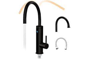 HOGART Elektrische Wasserhahn mit Durchlauferhitzer 230v für Küche, Garten, Bad, Wohnwagen, Camping, 2 Aufsätze, Smart Heater, Armatur mit Sofortiger Warmwasserbereiter, Warmwasserhahn, Wasserboiler