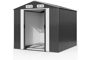 GARDEBRUK® Cobertizo Metálico Jardín XXXL 315x260x180cm Caseta Exterior 15m³ Base Refuerzo sin Suelo 4 Ganchos Almacenaje Herramientas Utensilios