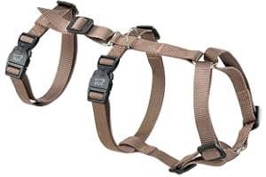 Ferplast Arnes Perro Mediano Brave Medium, Arnés para Perros Antiescape, Antipánico, Perros Galgo, 6 Cierres, Ajustable, Marrón