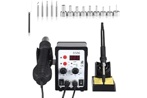 AOFESEL 700W Lötstation 2 in 1 Heißluft Lötstation, 8586 Entlötstation Soldering Station Lötkolben Station mit LED Display,DIY-Projekten, Nachbesserungen, Reparaturen