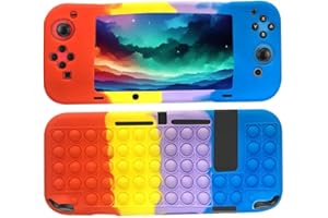 SDTEK Custodia per Nintendo Switch, Bubble Pop Case Cover Silicone Fidget (Rosso/Giallo/Viola/Blu)