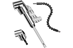 KOSHIFU 2PCS Foret à Angle Droit (1PCS Court + 1PCS Longue）et 1PCS 30cm Kit d'Extension d'Angle Flexible Renvoi d'Angle 105 Degrés Tige Hexagonale 1/4