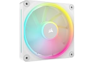 CORSAIR iCUE LINK LX120 RGB 120 mm PWM Ventola Confezione Singola – Doppio Anello Luminoso – Richiede iCUE LINK System Hub (Venduto Separatamente) – Tecnologia CORSAIR AirGuide – Bianco