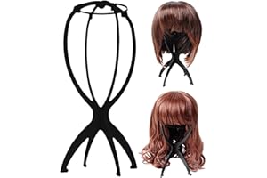 Sasairy Porta-Parrucca Espositore capelli-Cappello pieghevole Supporto-Nero,5 Pz
