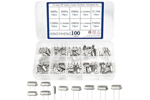 BGTXINGI Lot de 100 oscillateurs en cristal de quartz DIP 4m 6m 8m 11.052m 12m 13.56m 16 m 22.1184m 27m 32.768K