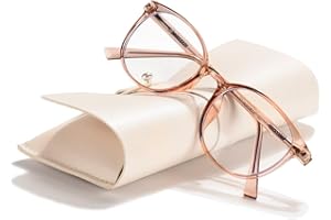 ‎FONHCOO FONHCOO Blue Light Filter Glasses Women's TR90 Blue Light Glasses without Prescription, Super Light Anti-Fatigue Computer Glasses Gaming Safety Glasses (Champagne)