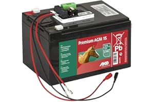AKO Kerbl Power AGM 12 V, 15 Ah, incluye regulador de carga y Ne