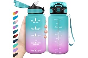 HoneyHolly Borraccia 500Ml, Senza BPA & A Prova di Perdita, Borraccia con Cannuccia, Reutilizables, Scuola Elementare, Cantimplora Motivazionale per Scuola, Palestra, Ufficio, Running