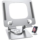 Rever Tablet Standı 360&deg; D&ouml;nen Metal Masa&uuml;st&uuml; A&ccedil;ılı Katlanabilir Tablet Tutucu Stant