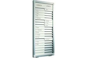 ‎LEGAMASTER Legamaster 7-622200 In-and-Outboard Professional, An-und Abwesenheitsübersicht für 20 Personen, 26 x 54 cm, eloxiertes Aluminium