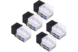 VCE Cat6 RJ45 90 stopni Keystone Jack Insert, Ethernet UTP Cat 6 Keystone Punch Down Stand 5-pak czarny