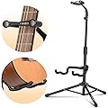 CAHAYA Support de Guitare Trépied Réglable Support de guitare pliant portable avec support de cou pour guitare basse classique électrique acoustique CY0253