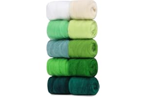 ANEWSERA Needle Felting Wool, 10 Colors 100g Felting Wools, Felting Wool Assorted Colors in Dark Series, Roving Wool for Needle Felting for Wool Craft