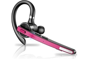 Thunelec Oreillette Bluetooth sans Fil V5.3, 90H Main Libre Bluetooth Oreillette avec Dual Micro CVC8.0/ENC, Casques sans Fil avec Écran LED, APTX, Mic Mute Connexion de Deux Appareils Rose
