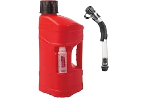 POLISPORT 8464600001 - ProOctane bidón de gasolina de 10L homologado con manguera de llenado duradero y resistente con tapón a prueba de derrame en color rojo