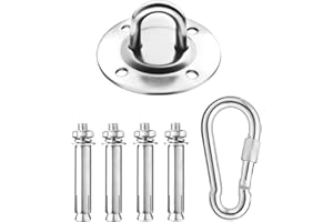 EKKONG Deckenhaken Hängesessel, Schaukelhaken Edelstahl Professionell für Boxsack Halterung Liebesschaukel Aufstehhilfe Bett TRX Band Sling Trainer Hängematte Befestigung, Belastbarkeit bis 400KG