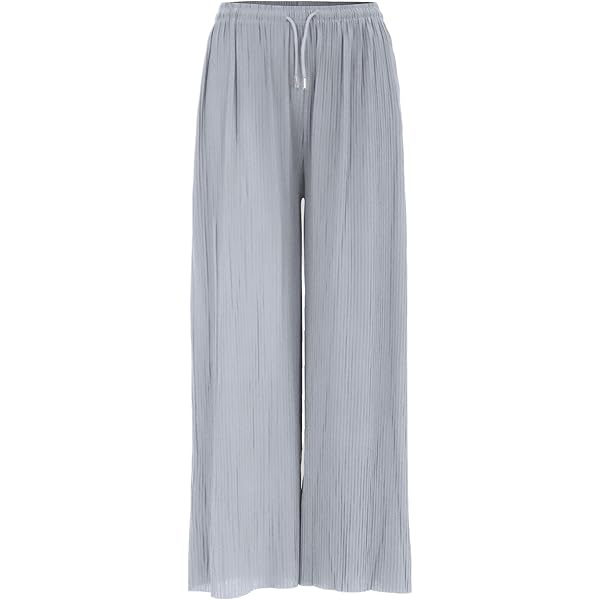 DENIMFY Palazzo Zomerbroek voor dames, 7/8-culotte DFBrenda met hoge taille, brede pijpen, stoffen broek, enkellang, elastische taille, zakken, effen, zwart, groen, beige, blauw, S, M, L, XL, XXL, L