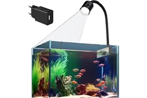 OSATNB Nano Aquarium LED Beleuchtung, Fischtank LED Lampe Zoom Licht, dimmbare Lampe 3 Farben, Zoom-Linse, Fischtank Beleuchtung Sopt Licht für Fischtank Landschaftsgestaltung Süßwasser und Salzwasser