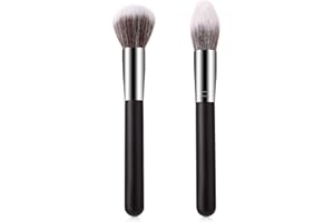 WLLHYF Lot de 2 pinceaux de maquillage pour fond de teint, poudre, fond de teint, poudre, fard à paupières, correcteur