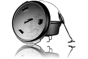 ‎GRILLSCHWEINE Grillschweine Dutch Oven 6QT (5,7 L ohne Füße) - BBQ Schmorofen - Gusseisen Feuertopf