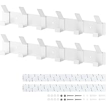 Gancio Appendiabiti Con 6 Ganci - Bianco, Autoadesivo O A Viti, Per Porte E Pareti - Foto 6