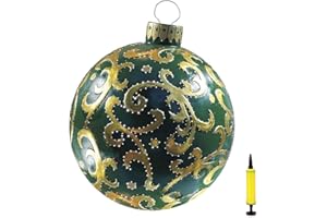 KKPLZZ Świąteczna dekoracja, nadmuchiwane piłeczki, 60 cm gigantyczne bombki świąteczne, wystrój zewnętrzny, ozdoby i dekoracje świąteczne