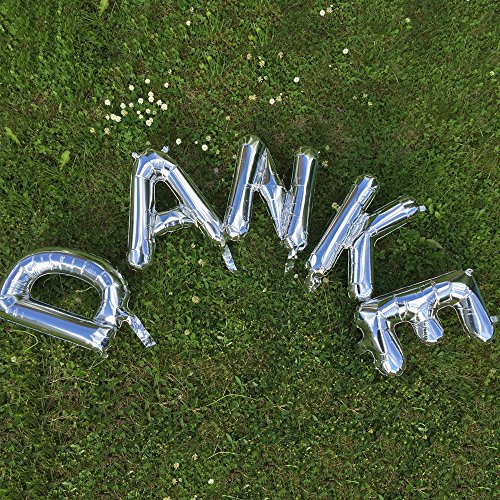 Folienballon Buchstabenset „DANKE“, silber – Silberner Hochzeitsballon mit Schriftzug „Danke“ - 5