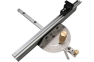 ZDYNASTY Mitre Gauge for Table Saw - 450 mm T-Bar, Adjustable Folding Stop, Angle Stop - Upgrade Essential Saw Accessories for Table Saw, Router, Milling Machine