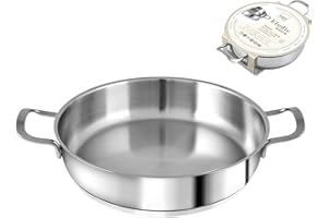 H&H Tegame Inox Elodie F/Ind Due Manici 22 Lt1,5 Pentole E Preparazione Cucina, Acciaio Inossidabile, Argento, 22 cm