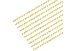 DMiotech 10pz 1mm x 150mm Aste Ottone, Barre Rotondo in Ottone Massiccio per Fai Da Te Asta Saldatura Ottone Barra Tornio per Punzoni Deriva Modello Albero Aereo Nave Auto
