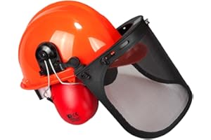 ‎VIWANDA Viwanda Forestry Helmet with Wire Mesh Visor and Protective Earmuffs